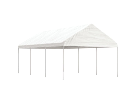 MAISON EXCLUSIVE Cenador con techo polietileno blanco 6,69x4,08x3,22 m