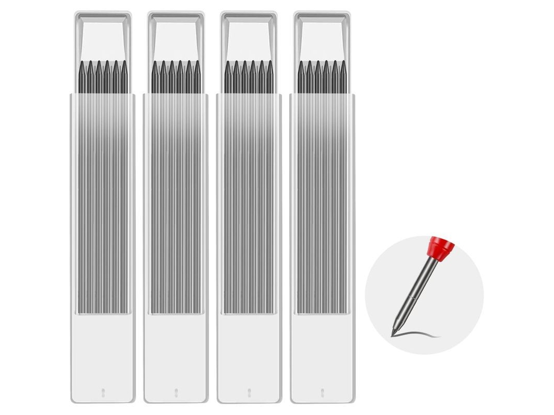 24 Refills De Lápiz Mecánico Para Carpintería, 2.8mm Graphito Hb Para Agujeros Profundos, Reemplazo De Construcción