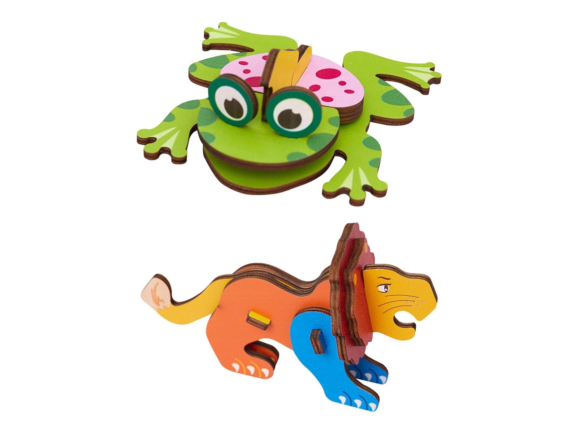 Rompecabezas de animales de madera de 2 piezas Slowmoose
