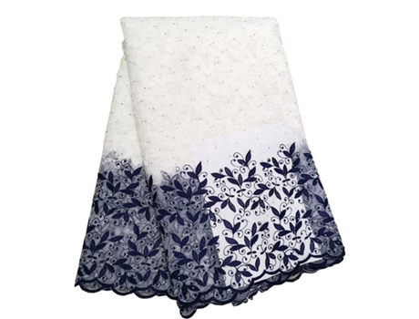Vestido De Tela De Encaje Neto (Azul Marino - 5 Yardas - 130 Cm)