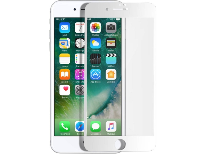 Protector de Cristal Templado iPhone 7, 8 AVIZAR 9H Blanco