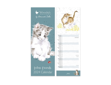 Calendario Amigos Felinos 2024 WRENDALE 14,7x42 cm Gato