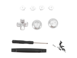 Kit de botones de repuesto para la cruceta del mando de PS5, aluminio, plata.