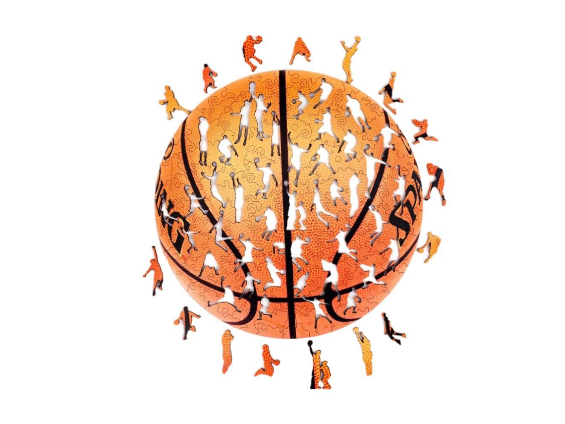 Ats-rompecabezas De Madera De Forma Irregular De Baloncesto 203 Piezas Juguete De Madera Regalo Para Adultos Y Niños