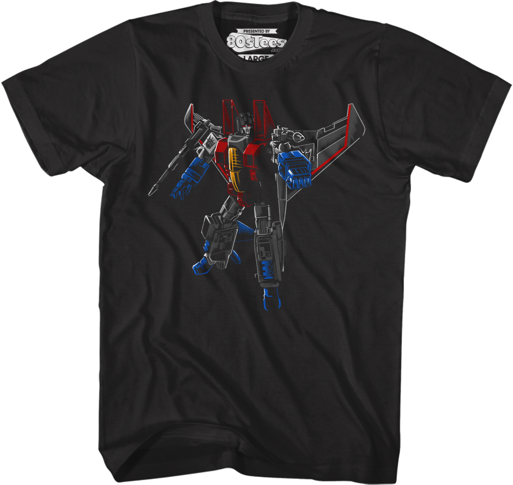 Camisetas Unisex DEEPSTONE Brush Stroked Starscream Transformers Negro (XXL)