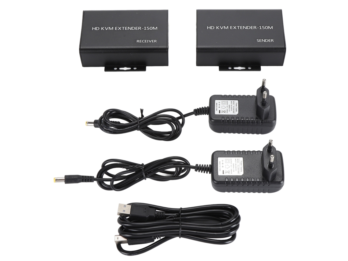 Extensor Kvm Hd 1080p, Sin Comprimir, Transmisión De 150m Mediante Cat 5e/6, Enchufe Europeo, 100-240v
