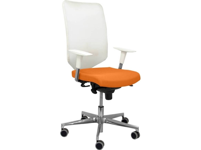 Silla de Escritorio Operativa PYC Ossa B Naranja con ruedas antiarañazos (Brazos Ajustables - Malla)