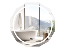 Espejo de baño LED con función antivaho, reloj e interruptor táctil B2X