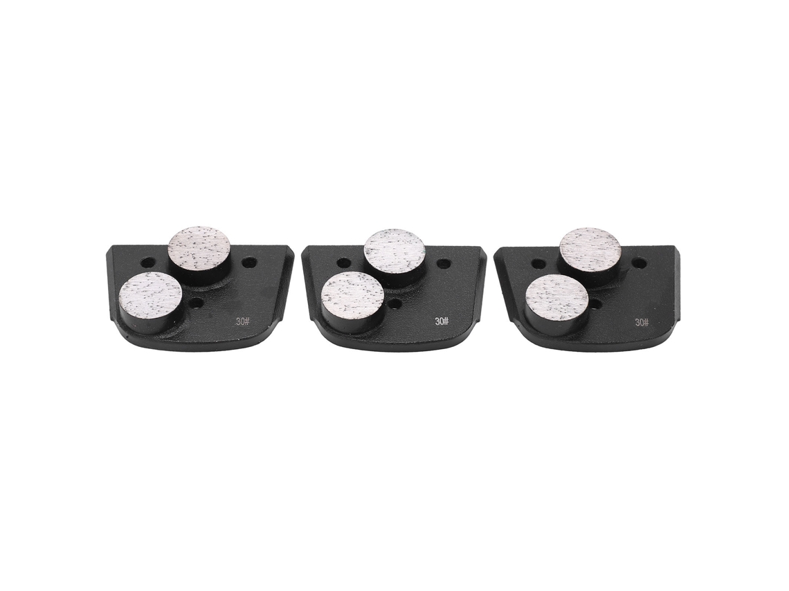 3 Discos De Pulido De Diamante Redondos De Grano 30, 2 Dientes, Color Negro, Para Hormigón Y Vidrio.