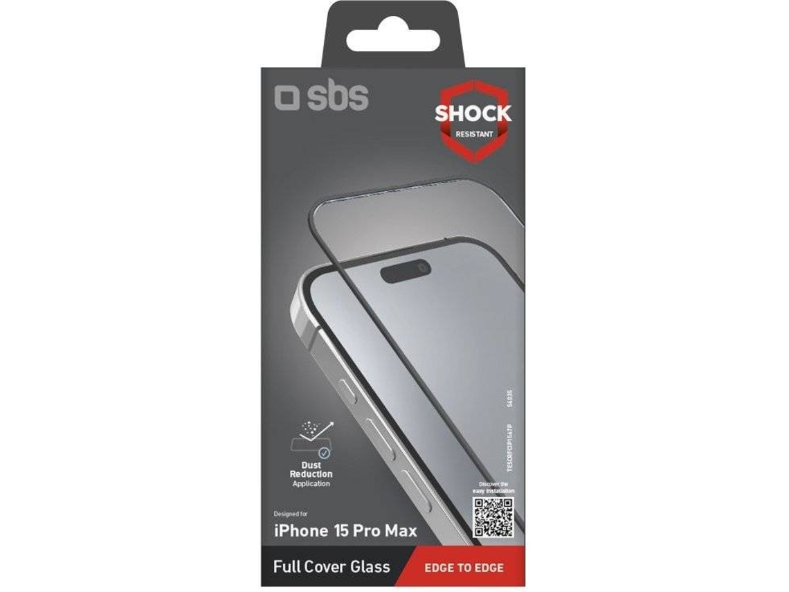 Protector de Pantalla SBS iPhone 15 Pro Max Fullcover