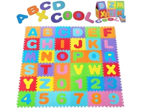 Tapete de juegos de espuma para niños (juego de 36) Baldosas entrelazadas con letras y números $ Tapete de juegos de espuma para niños (juego de 36...