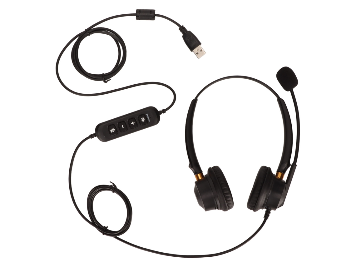Auriculares Usb Corporativos Con Cancelación De Ruido, Enc, Control De Volumen Y Función De Silencio/diseño Para Oficina.