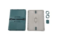 Caja de almacenaje apilable con 3 puertas, gran capacidad, ruedas desmontables, plegable, de plástico, con tapa, para camping en casa.