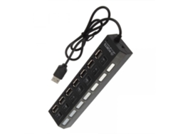 Adaptador Usb 2.0 Con 7 Puertos Y Entrada Para Grifo, Interruptor De Encendido/apagado*