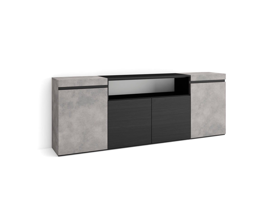 Aparadores para salón, 200x75x35cm, 4 Puertas, Armario, zapatero, Cemento