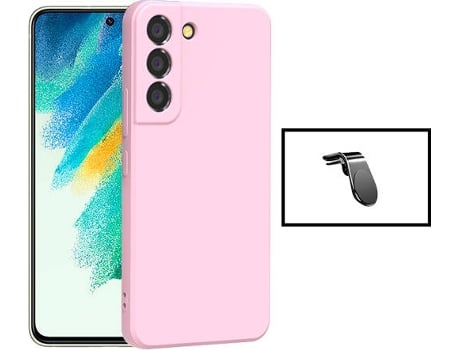 Kit Carcasa + Soporte de Auto Samsung Galaxy S22+ Plus 5G G4M Rosa