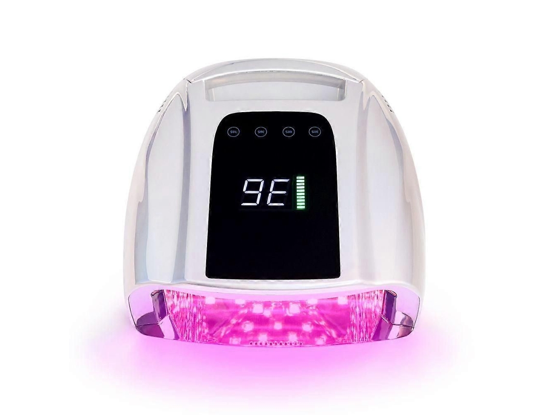 Lámpara de uñas LED UV recargable GOKOCO de 96 W, secador de uñas inalámbrico con base de acero inoxidable extraíble, secado profesional.
