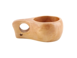 VYLARA Copo De Madeira Para Camping, Caneca De Acampamento De Madeira Artesanal, Recipiente Natural Rústico Para Bebidas Ao Ar Livre Com Alça Ergonômica, Ute