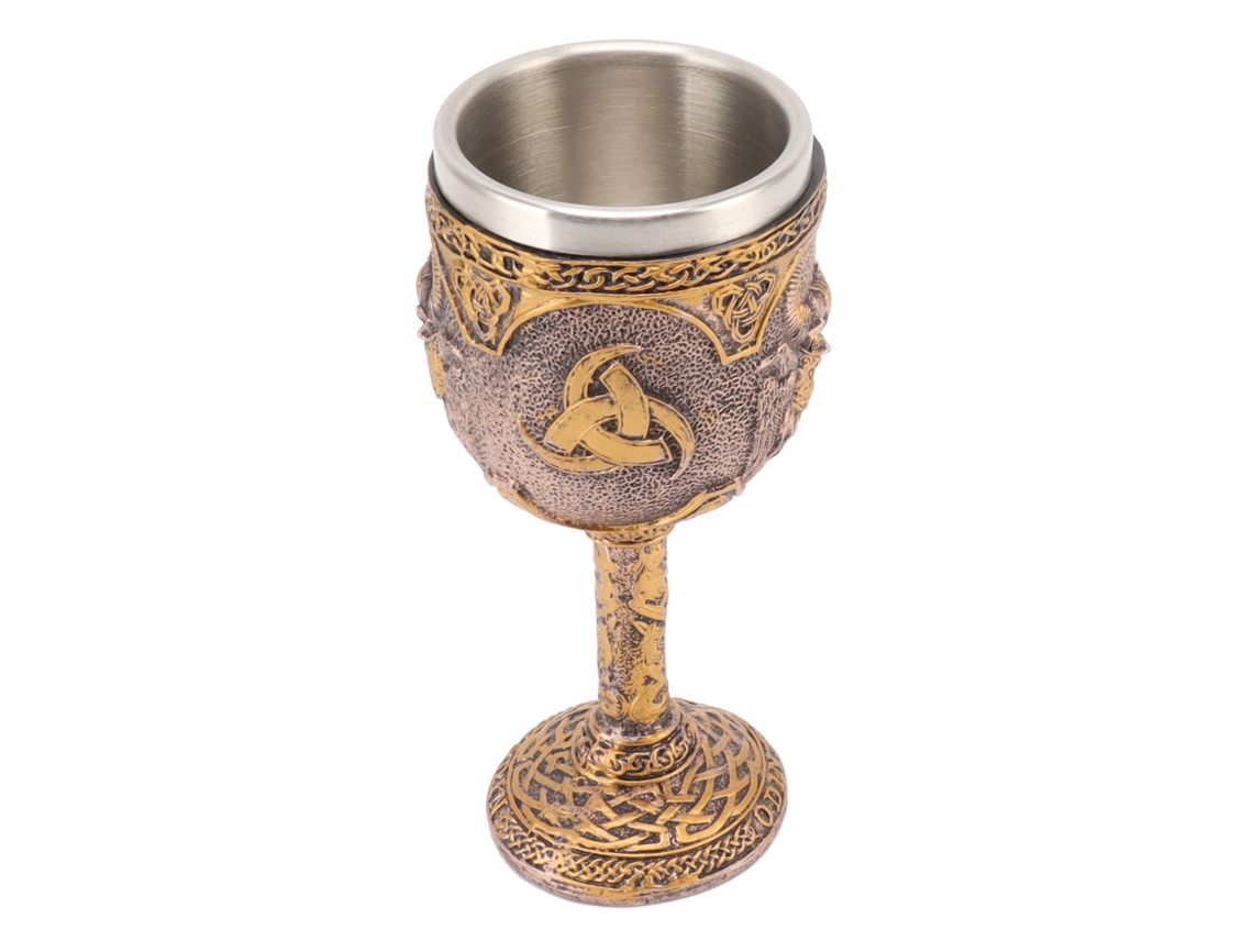 Baok - Vaso de estilo vikingo nórdico, resina y acero inoxidable, estilo retro, para cerveza, whisky y vino tinto.