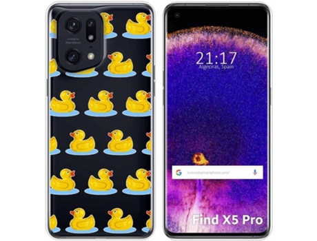 Carcasa para Oppo Find X5 Pro 5G TUMUNDOSMARTPHONE Dibujos Transparente Pato Multicolor