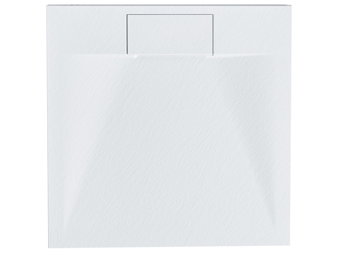 Plato de ducha Beliani Azzurro efecto piedra natural fabricado en material sintético SMC blanco 80x80x3