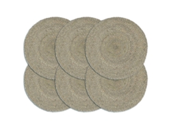 vidaXL Mantel individual 6 unidades liso redondo yute gris 38 cm