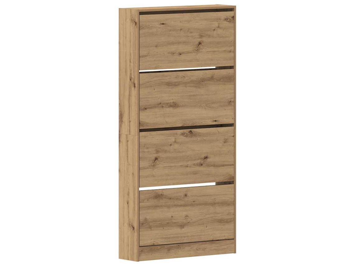 Zapatero de roble artesanal de 80x21x163,5 cm EXCLUSIVO MAISON
