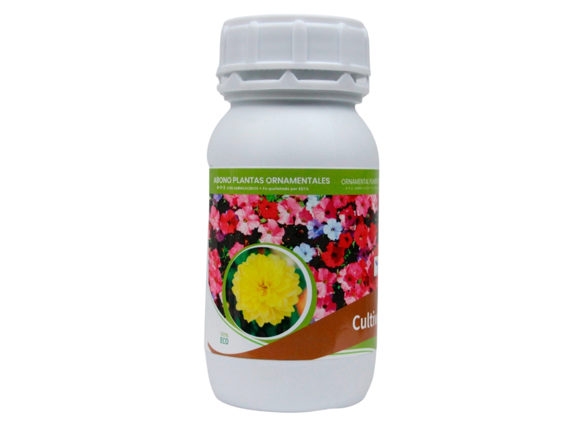 CULTIVERS Fertilizante para plantas ornamentales ecológico 250 ml Abono líquido con Aminoácidos + Quelato de Hierro. Plantas más verdes