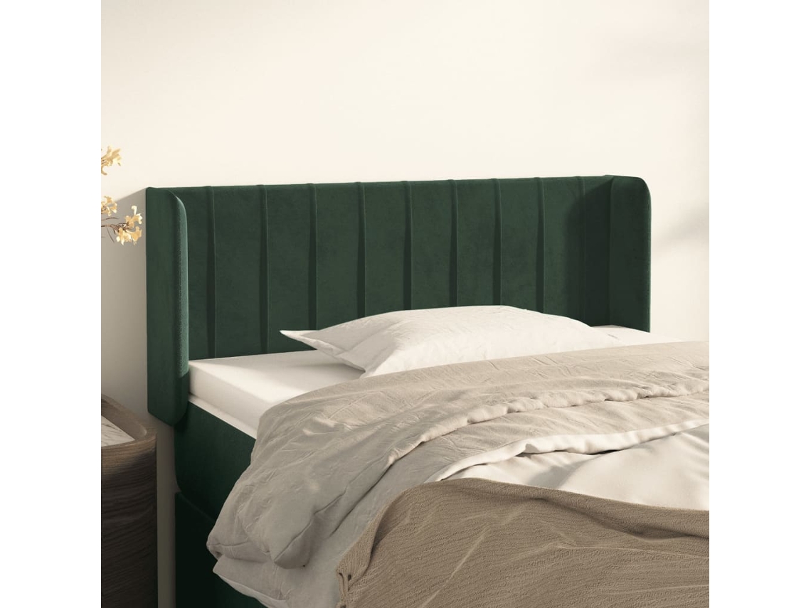 Cabecero De Terciopelo Verde Oscuro 103x16x78/88 Cm