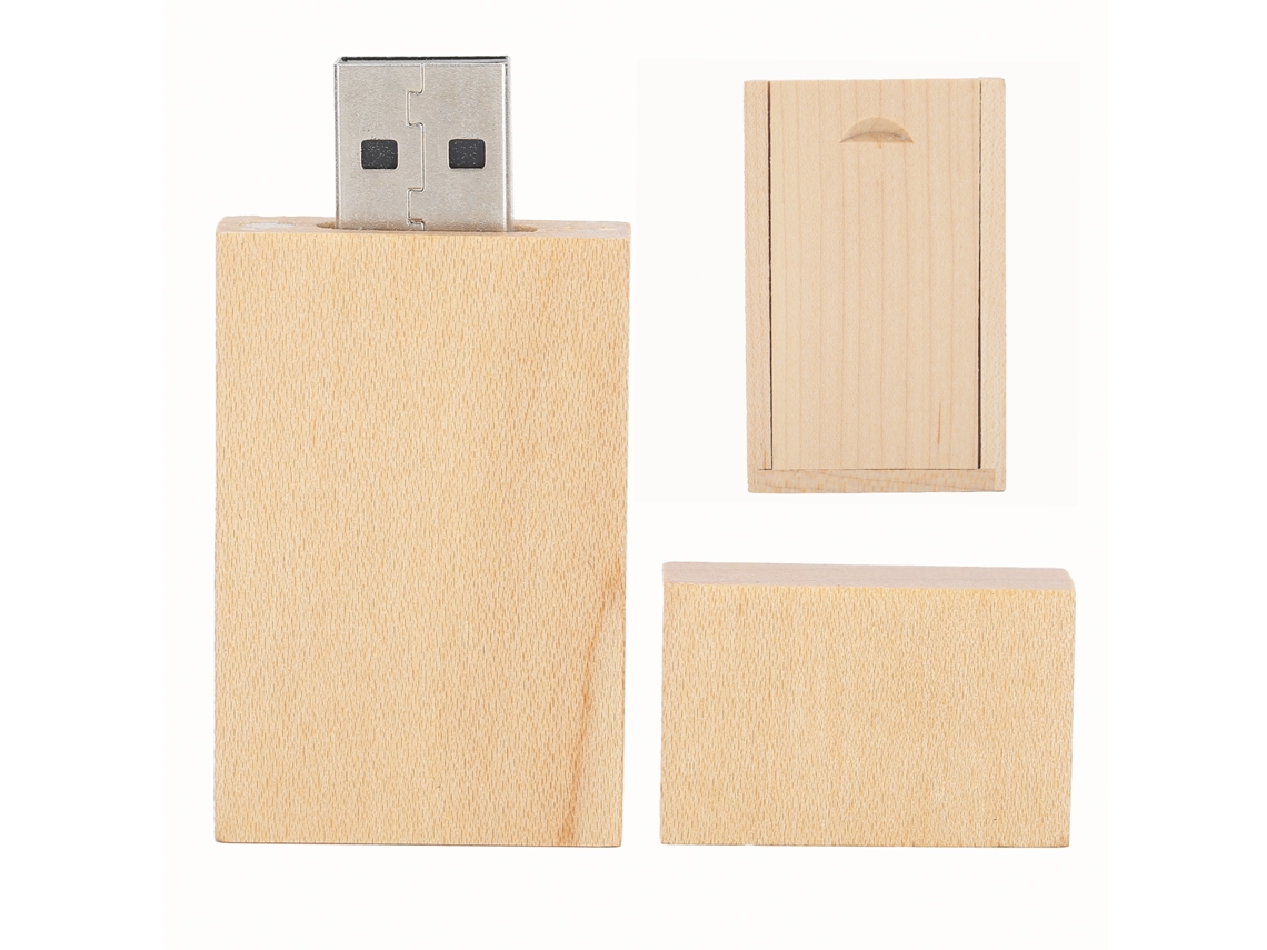 Pendrive De Madera Portátil Usb Flash Drive Memoria Stick Con Caja Cm100181g
