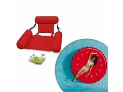 Tumbona Flotante Hinchable Para Piscina Kmnred Azul Rojo Verde Naranja 120x100x100cm