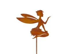 Estacas decorativas para jardín, silueta de hada de metal
