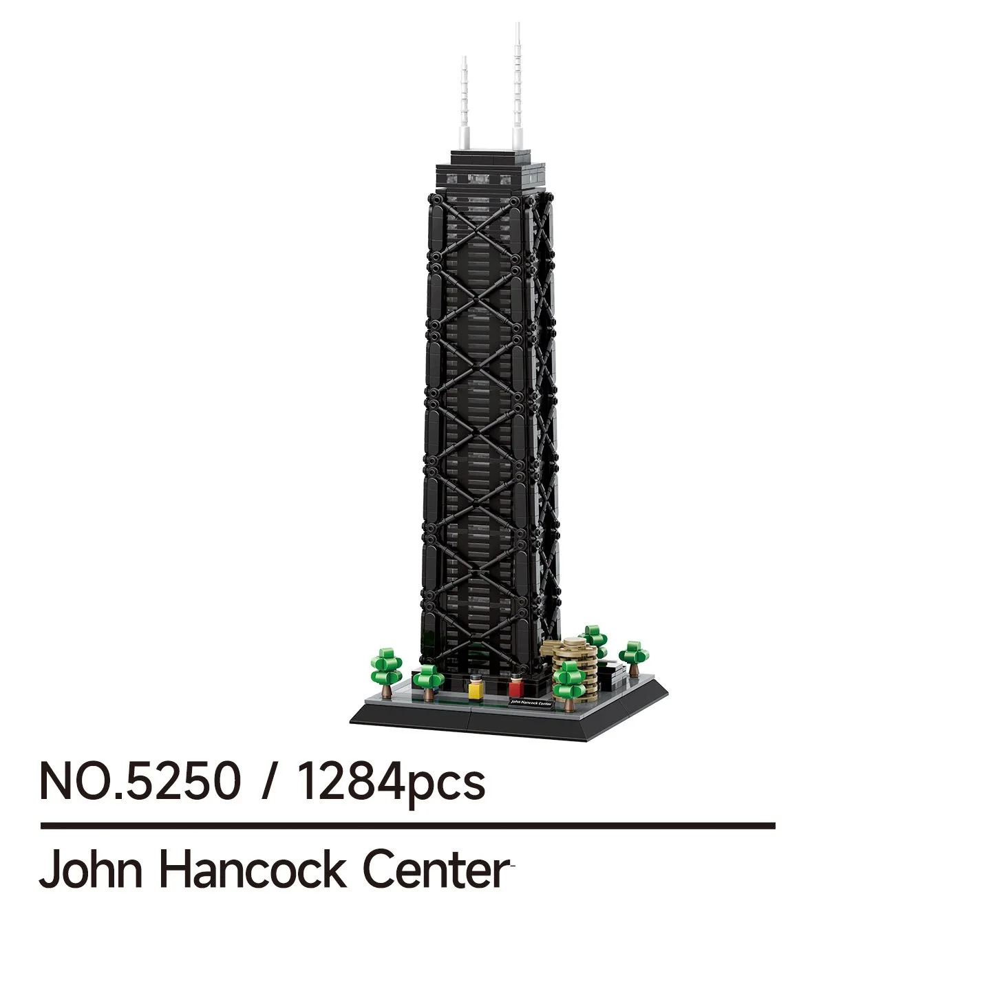 (5250) Kit De Maquetas Del Centro John Hancock De 1284 Piezas, Bloques De Construcción Emblemáticos Del Mundo