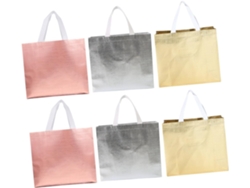 6 Piezas, Té, Pp, 6 Bolsas De Compra Reutilizables De Material Duradero De Gran Capacidad Para