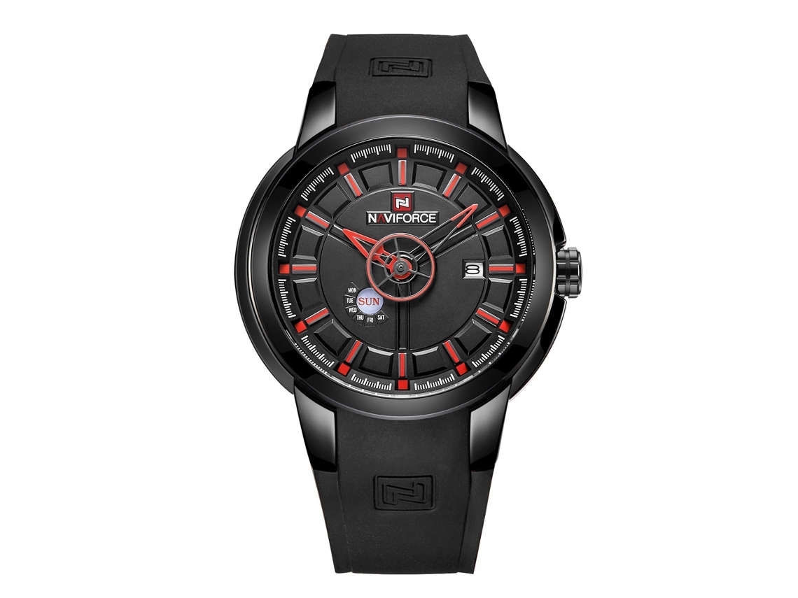 Reloj Naviforce Para Hombre Con Correa De Silicona, Movimiento De Cuarzo, Resistencia Al Agua De 3 Atm Y Calendario.