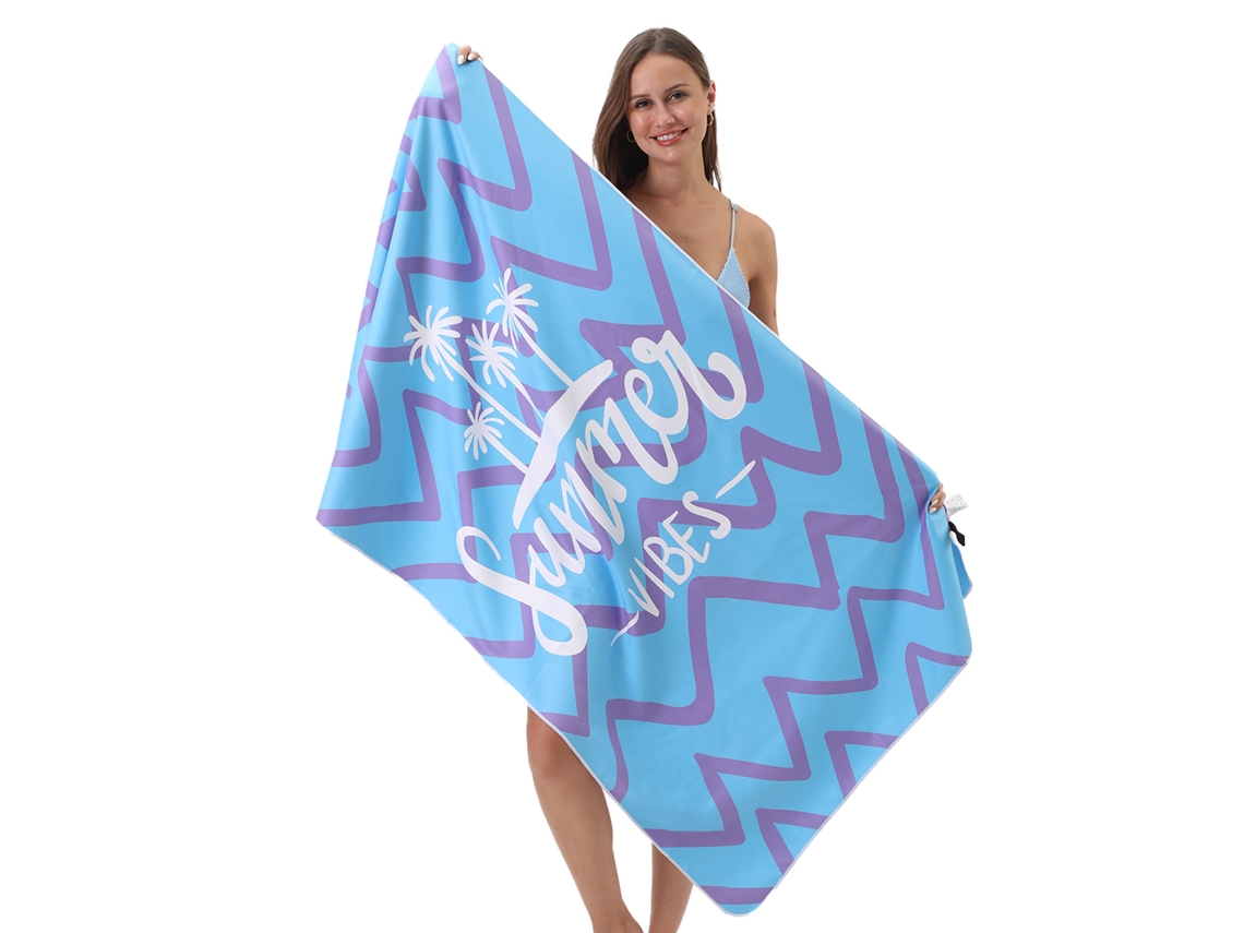 Toalla de playa de microfibra a rayas Yuysan, de alta absorción y secado rápido, 160 x 80 cm, modelo B22, color azul.