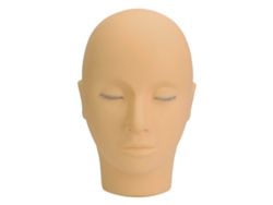 Cabeza De Muñeca De Silicona Para Práctica De Extensiones De Pestañas, 3 Capas, Maquillaje, Belleza, Marrón Claro.