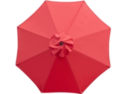 Tela de repuesto para sombrilla de exterior, 8 varillas, 3 metros, impermeable, protección UV, color rojo (sin soporte)