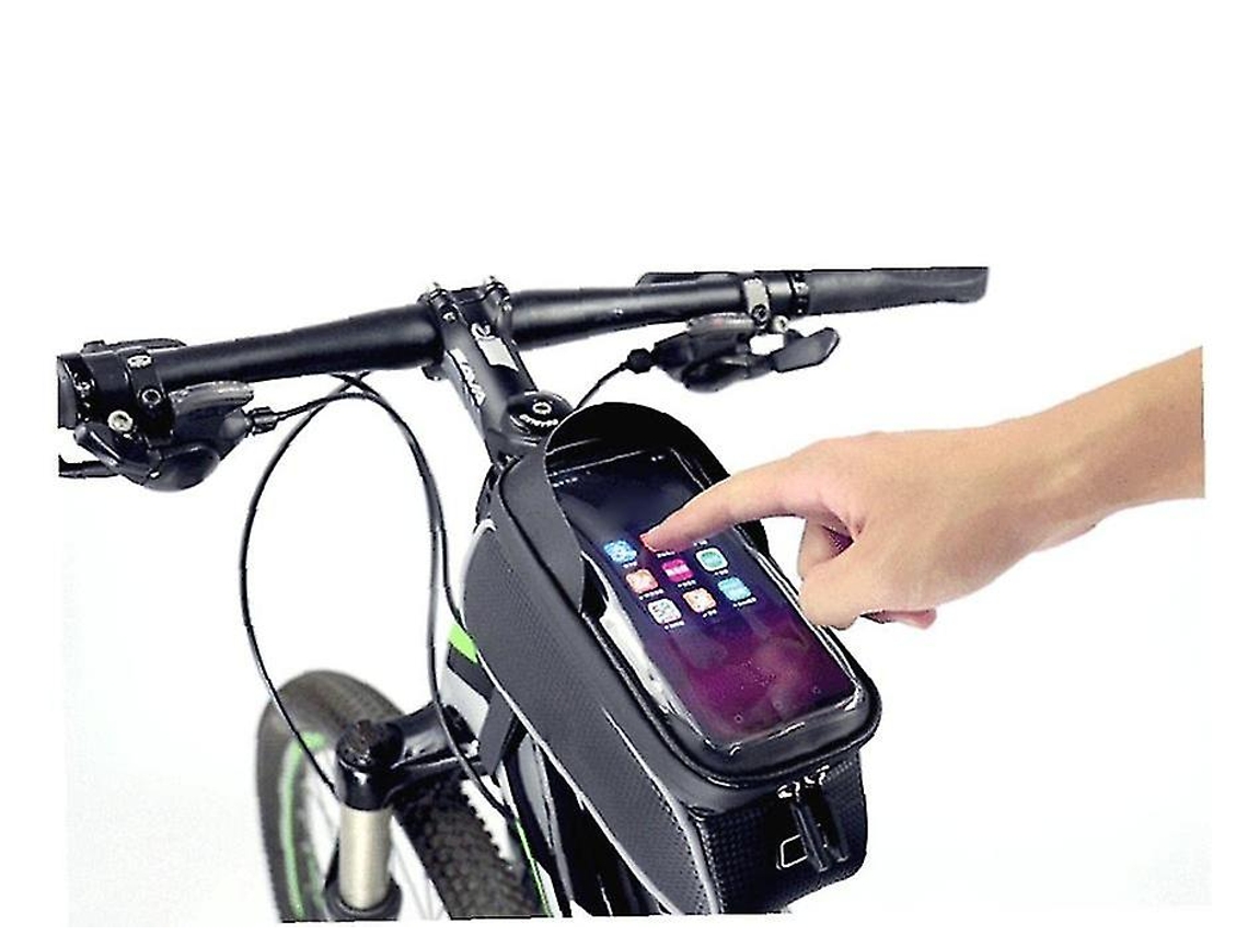 Bolsa para teléfono de bicicleta con pantalla táctil IPX8 de 6" (negro) Yizhood
