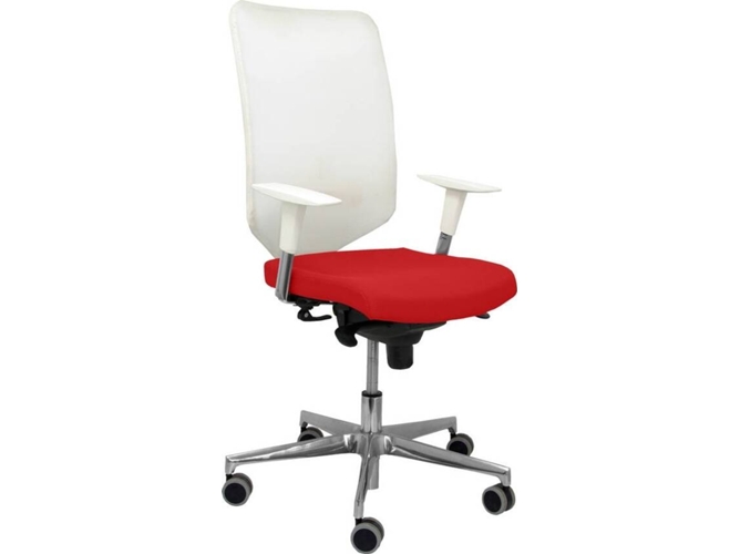 Silla de Escritorio Operativa PYC Ossa B Rojo con ruedas antiarañazos (Brazos Ajustables - Malla)