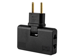 Adaptador de enchufe europeo giratorio 3 en 1, mini extensor de enchufe de 180 grados.