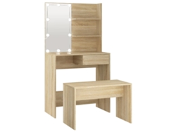 Juego De Tocador Con Led VIDAXL Marrón Madera contrachapada (74.5x40x141 cm )
