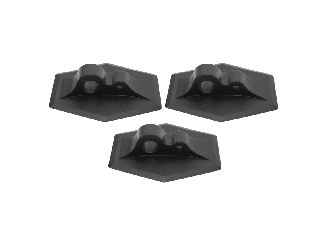 Soporte De Hebilla De Cuerda Para Bote De 3 Piezas Con 2 Orificios Hexagonales Para Accesorios De Botes Inflables, Kayaks Y Canoas - Negro