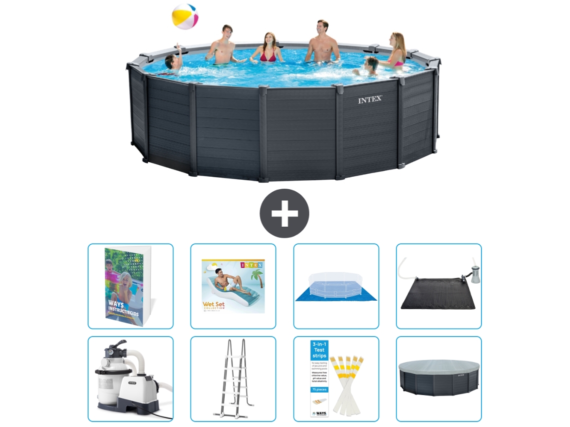 Intex Piscina Graphite Panel Redonda - 478x124 Cm - 9-peças S567