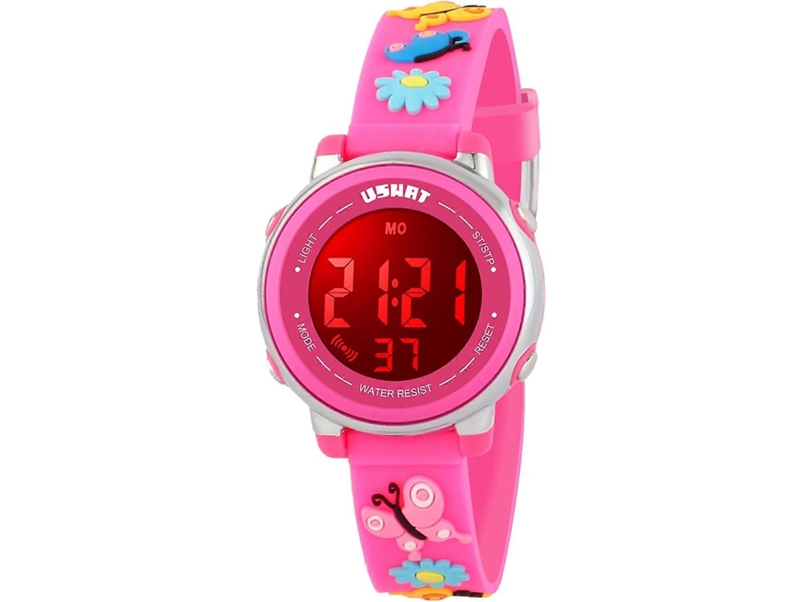Reloj digital 3D GOKOCO, resistente al agua, con luces y alarma, para niños y niñas.