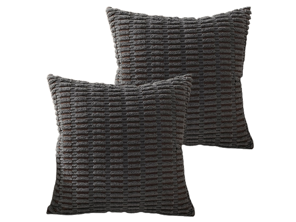 2 Fundas De Almohada De Pana A Rayas Estilo Bohemio Para Decorar El Sofá