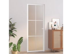 Puerta Interior De Vidrio Y Aluminio Blanco Mate 76x201,5 Cm