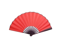 Abanico de papel plegable rojo de 25 cm para decoración de bodas, regalo para fiestas de baile