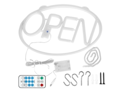 Letrero De Neón Led Con Control Remoto, Letras Open, Para Decoración Navideña Y De Tiendas.