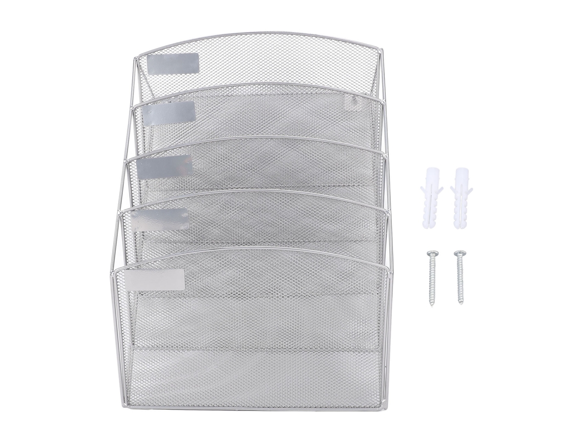 Organizador De Archivos Vertical De 5 Niveles Para Montaje En Pared Con Estante De Almacenamiento Colgante Para Oficina, Escuela Y Hogar.